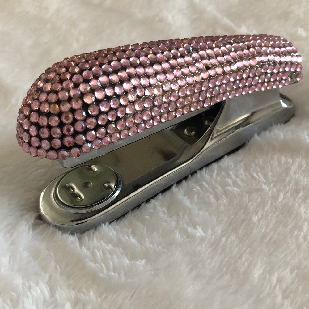 Pink Rhinestone Computer Mouse, tape & stapler 3pc set! Vintage! - Picture 11 of 12